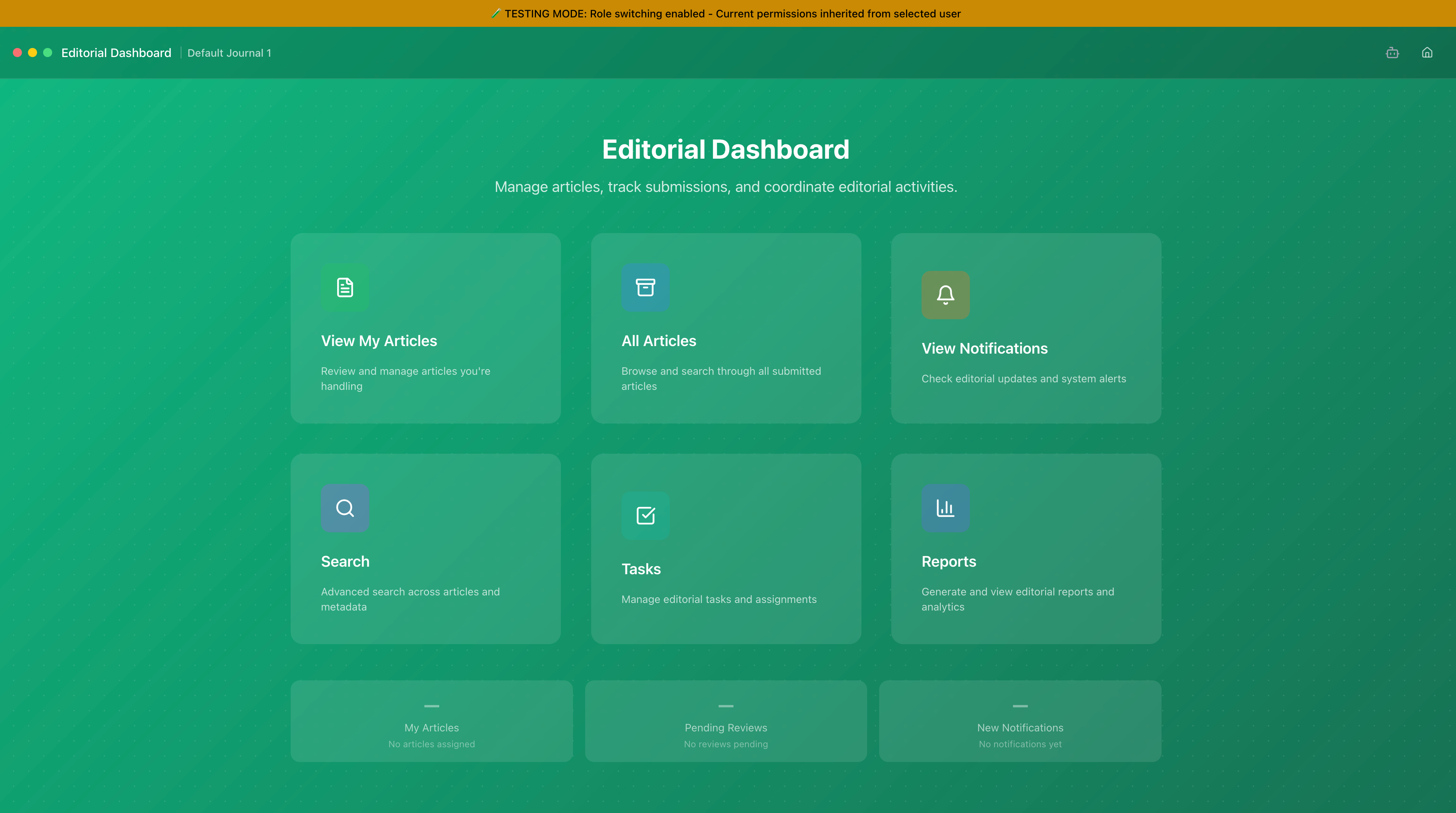 EasyJournal V2 Editorial Dashboard