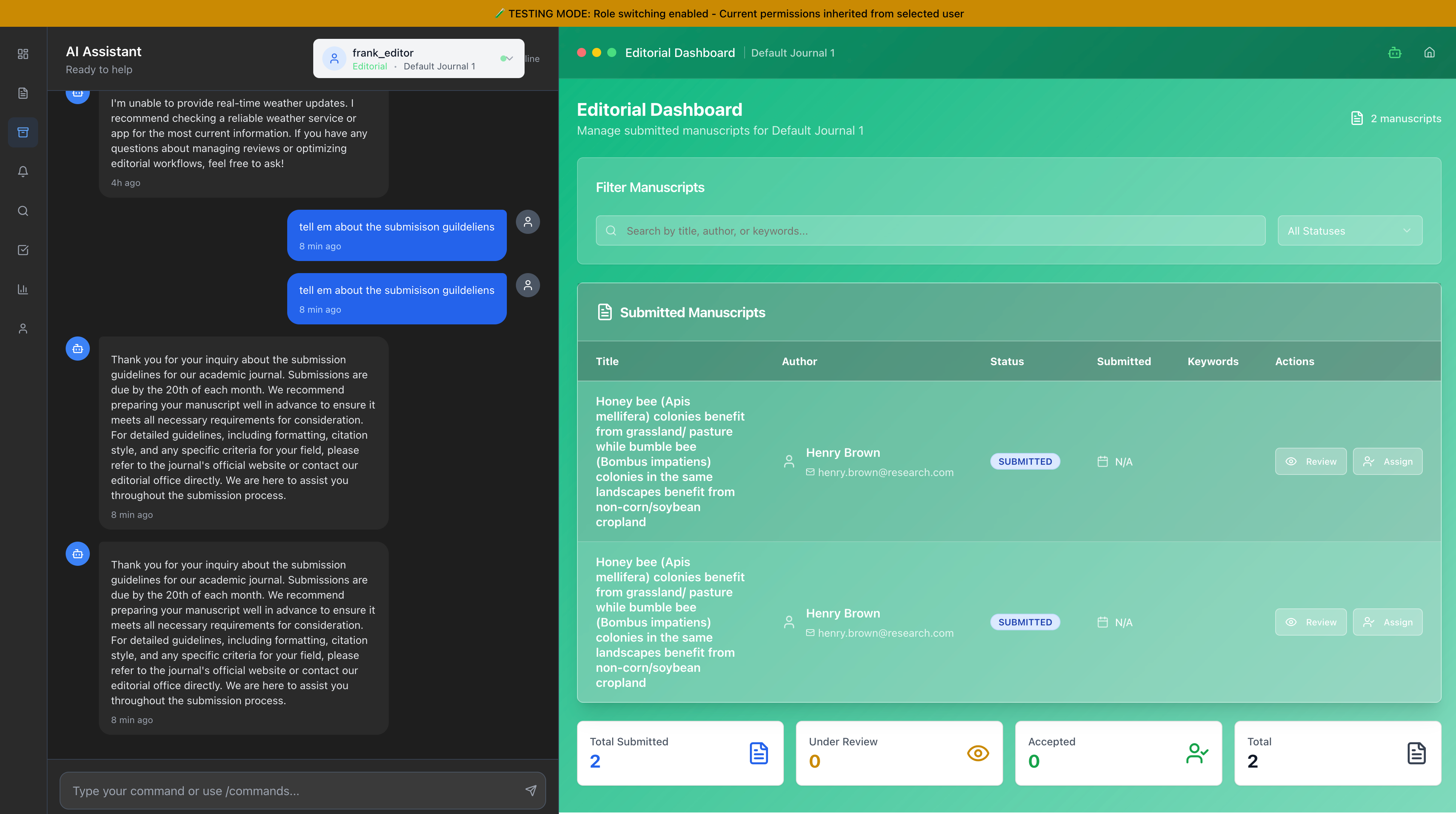EasyJournal V2 Manuscript Management